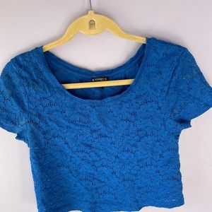 EXPRESS blue floral crop top